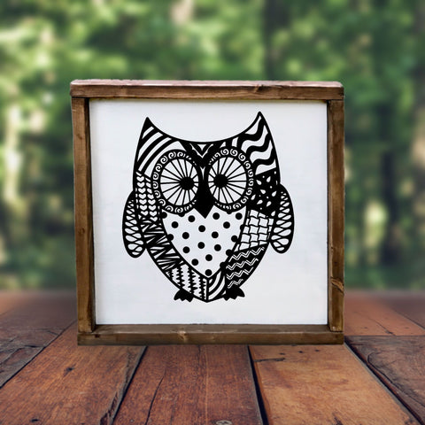 Owl SVG with Doodle Patterns SVG Stacy's Digital Designs 