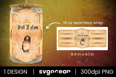 Owl Talon Can Glass PNG Sublimation SvgOcean 