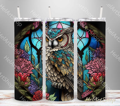 Owl Tumbler PNG Sublimation, Skinny Tumbler PNG Sublimation _HelArtShop_ 