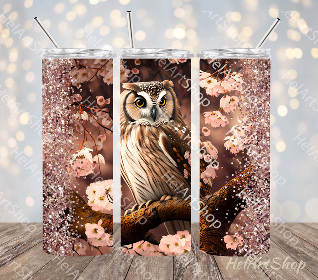 Owl Tumbler PNG Sublimation, Skinny Tumbler Sublimation _HelArtShop_ 