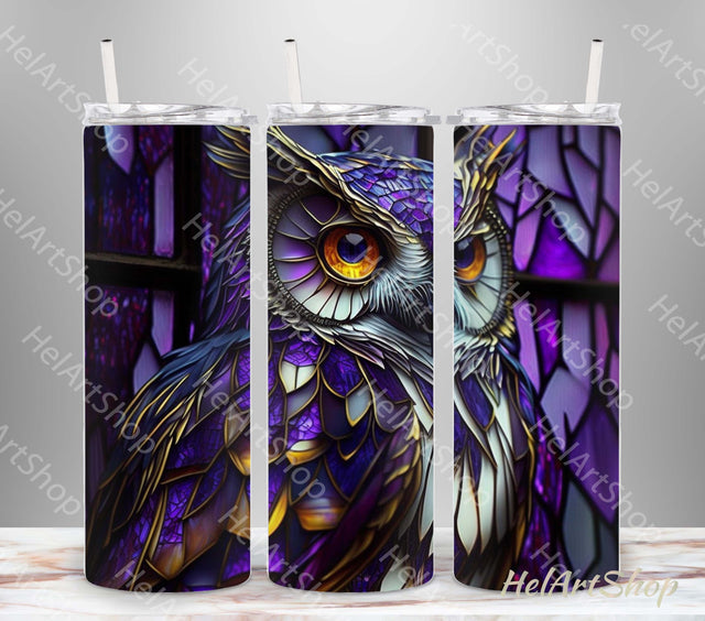 Owl Tumbler Wrap, 20Oz Skinny Tumbler PNG Sublimation _HelArtShop_ 
