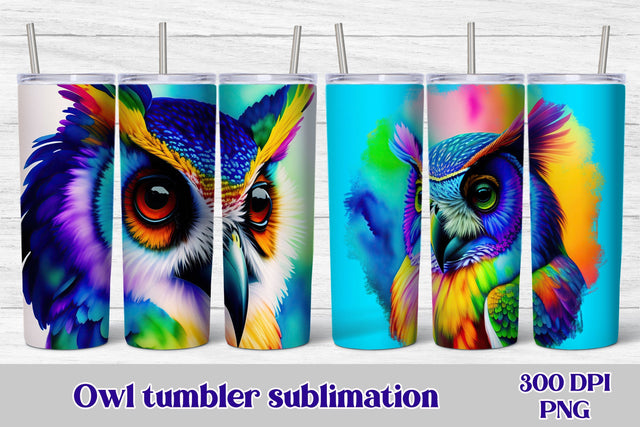 Owl tumbler wrap | Animals tumbler Sublimation Svetana Studio 