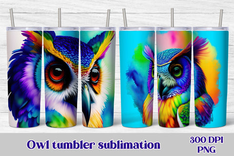 Owl tumbler wrap | Animals tumbler Sublimation Svetana Studio 