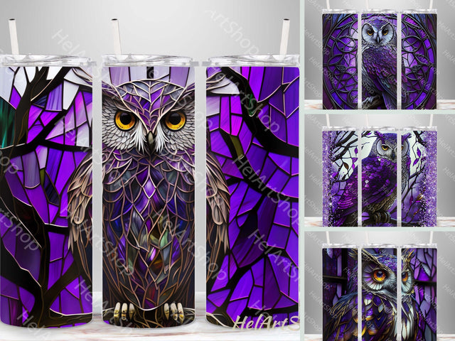 Owl Tumbler Wrap Bundle, 20 Oz Skinny Tumbler PNG Sublimation _HelArtShop_ 