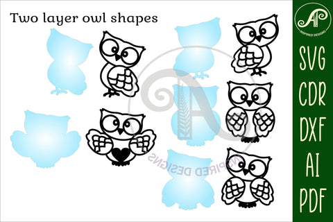 Owl two layer laser cut SVG files SVG APInspireddesigns 
