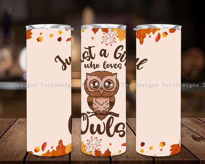 Owl Watercolor 20 Oz Skinny Tumbler Sublimation Designs, Owl Tumbler, Tumbler Sublimation Designs, Owl Tumbler, Owl Tumbler Wrap Sublimation ToriDesigns 