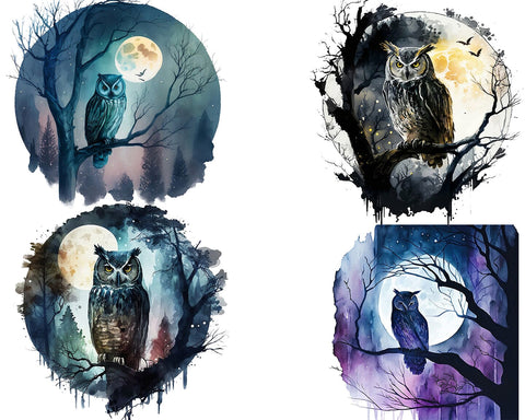 Owl Watercolor Sublimation Clipart PNG JPG Sublimation nikola 