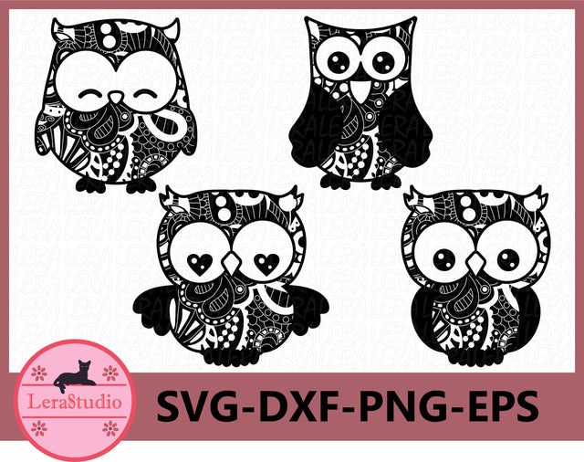 Owl Zentangle Svg SVG Lerastudio 