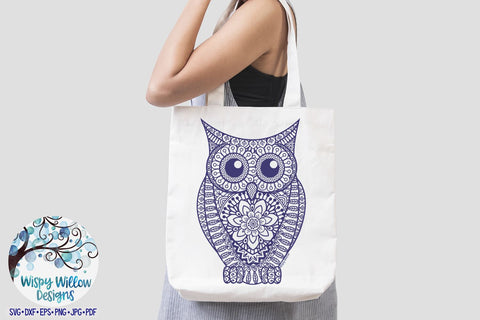Owl Zentangle SVG SVG Wispy Willow Designs 