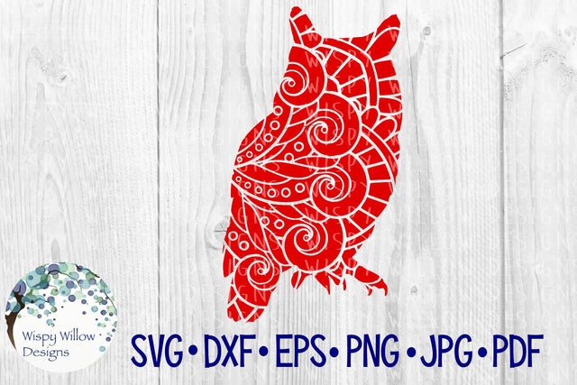 Owl Zentangle SVG Wispy Willow Designs 