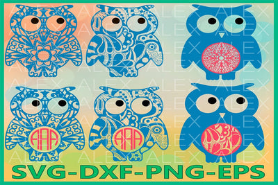 Owls Monogram Svg SVG AlexSVGStudio 