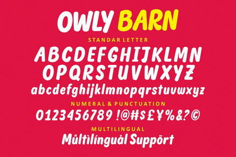 OWLY BARN - Friendly and Playful Font. Font Four Lines Std. 