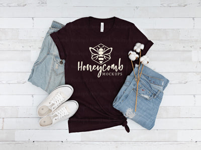 Oxford Black Bella Canvas 3001 Mockup, Black T-Shirt Mockup Mock Up Photo Honeycomb Mockups 