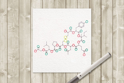 Oxytocin SKETCH Single Line Drawing SVG SVG Designed by Geeks 