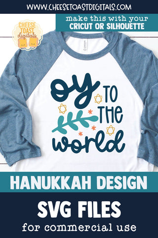 Oy To The World | Hanukkah SVG SVG Cheese Toast Digitals 