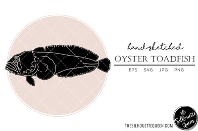 Oyster Toadfish Hand sketched, hand drawn vector clipart SVG Loveleen Kaur 