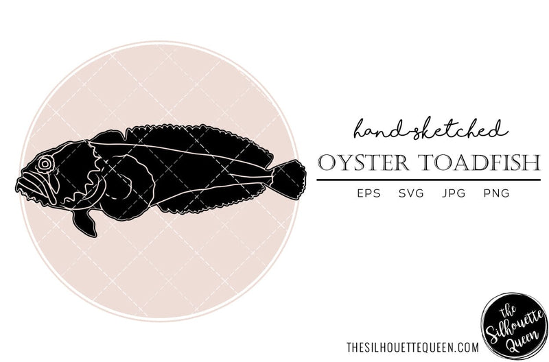 Oyster Toadfish Hand sketched, hand drawn vector clipart - So Fontsy