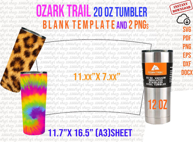 Ozark Trail 20oz Tumbler Template Full Wrap for Tumbler 20oz Tumbler Sublimation Template for Ozark Trail Tumbler Full Wrap Svg Png Dxf Docx SVG 1966digi 