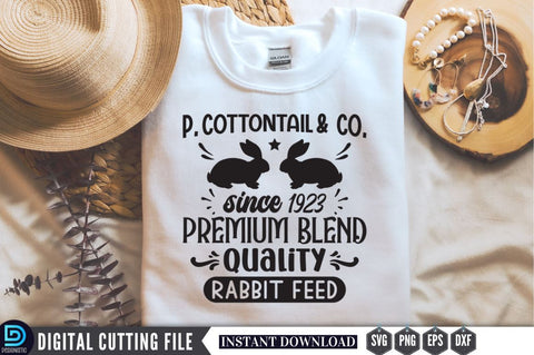 P. cottontail & co. since 1923 premium blend quality rabbit feed SVG SVG DESIGNISTIC 