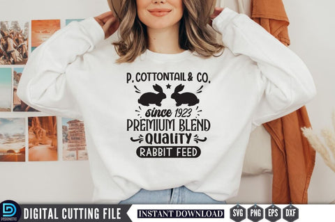 P. cottontail & co. since 1923 premium blend quality rabbit feed SVG SVG DESIGNISTIC 