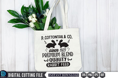 P. cottontail & co. since 1923 premium blend quality rabbit feed SVG SVG DESIGNISTIC 