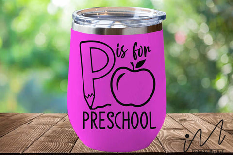 P is for Preschool svg,Kindergarten Teacher Svg, Cool Teacher T-shirt svg, Cut files, Funny Teacher Svg SVG Isabella Machell 