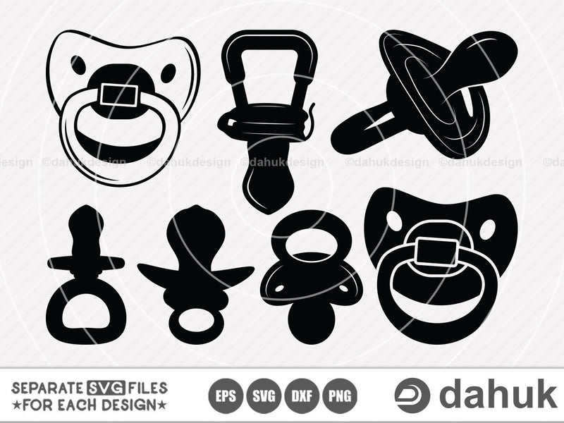 Baby Pacifier svg, Pacifier SVG File, Pacifier Vectors, Cut file, for ...