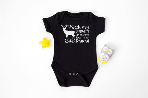 Pack My Diapers I'm Going Hunting With Papa! SVG PNG DXF SVG mysvgromance 