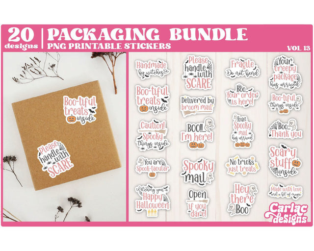 Packaging Sticker Bundle | Halloween Stickers | Vol 13 Sublimation Carla C Designs 