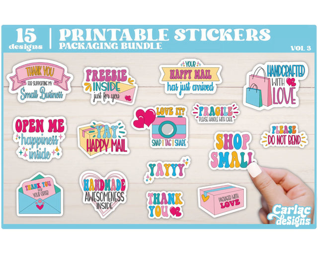 Packaging Sticker Bundle | Small Business Sticker Bundle SVG Carla C Designs 