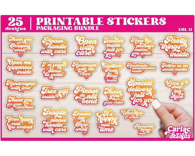 Packaging Sticker Bundle | Small Business Stickers | Vol 11 Sublimation Carla C Designs 