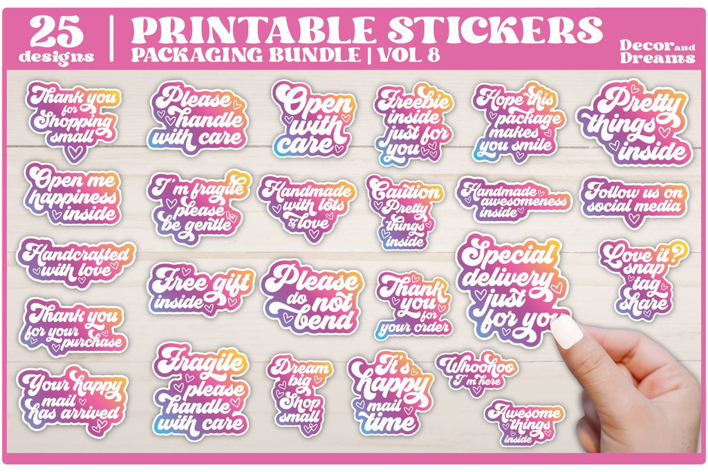 Packaging Sticker Bundle | Small Business Stickers | Vol 8 - So Fontsy