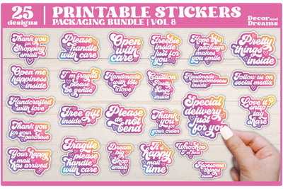 Packaging Sticker Bundle | Small Business Stickers | Vol 8 Sublimation Decor and Dreams 