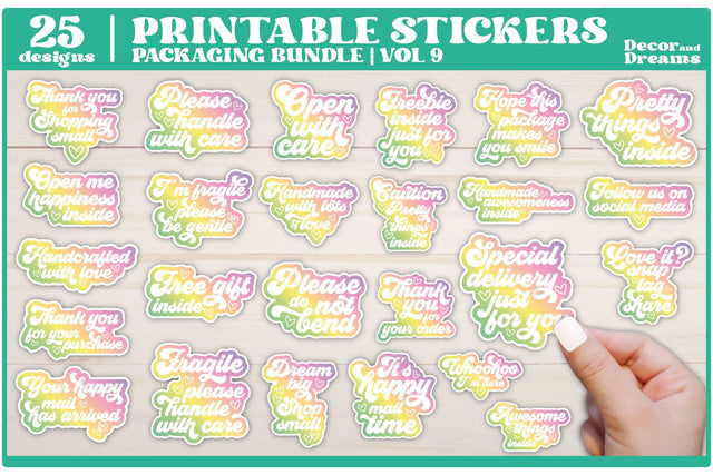 Packaging Sticker Bundle | Small Business Stickers | Vol 9 Sublimation Decor and Dreams 