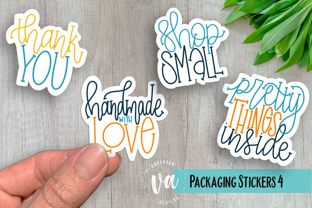 Packaging Stickers Bundle 4 PNGs SVG V. Anderson Designs 