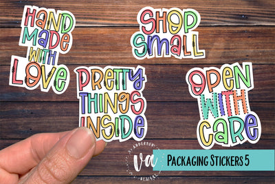 Packaging Stickers Bundle 5 PNGs SVG V. Anderson Designs 