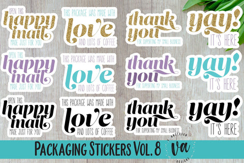 Packaging Stickers Vol. 8 PNGs SVG V. Anderson Designs 