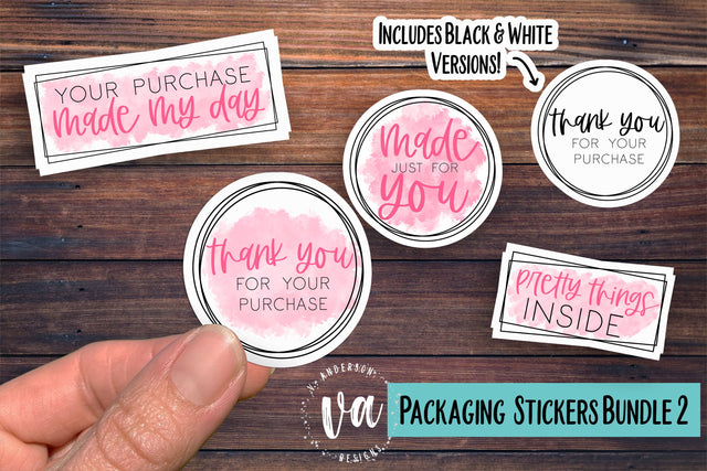Packaging Stickers Volume 2 PNGs SVG V. Anderson Designs 