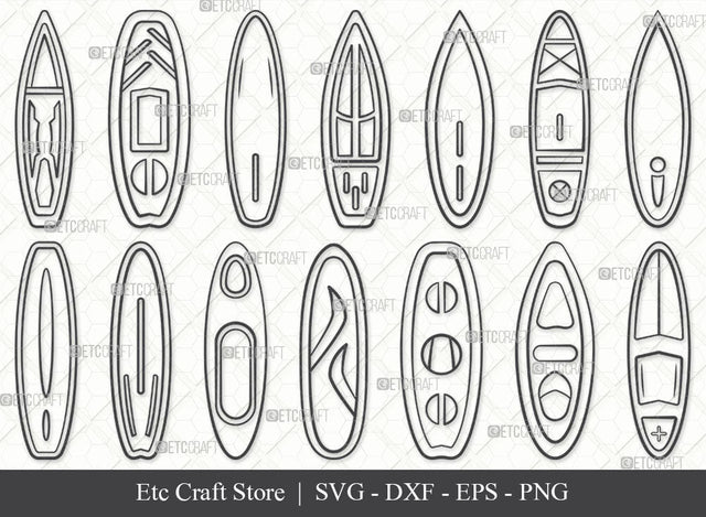 Paddle Board SVG, Kayak Outline, Kayak Svg, Beach Svg, Kayak Paddle Svg, Canoe Svg, Paddle Boat Svg, Paddle Board Bundle SVG ETC Craft 