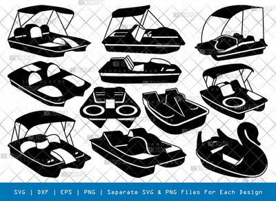 Paddle Boat Silhouette, Paddle Boat SVG, Boat Svg, Pontoon Boat Svg, Water Vehicle Svg, Paddle Boat Bundle, SB00862 SVG ETC Craft 