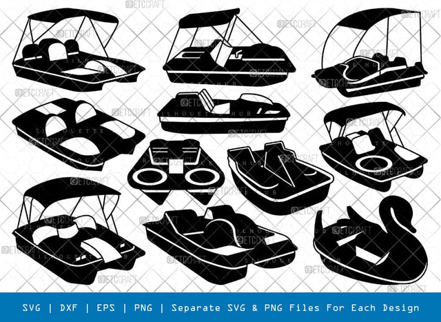 Paddle Boat Silhouette, Paddle Boat SVG, Boat Svg, Pontoon Boat Svg, Water Vehicle Svg, Paddle Boat Bundle, SB00862 SVG ETC Craft 