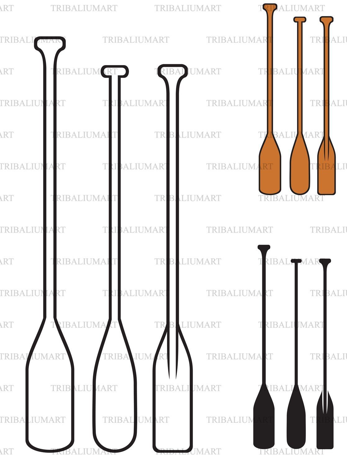 canoe paddle outline