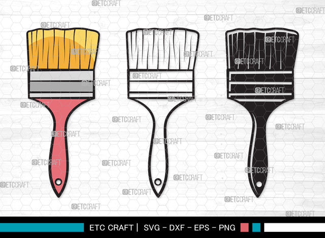 Paint Brush Clipart SVG, Paint Roller Svg, Brushes Svg, Painting Brushes Svg, Paint Brush Icon Svg, Paint Brush Clipart SVG ETC Craft 