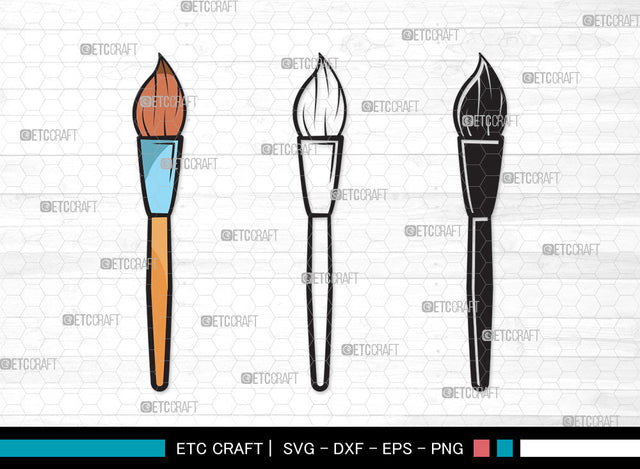 Paint Brush Clipart SVG, Paint Roller Svg, Brushes Svg, Painting Brushes Svg, Paint Brush Icon Svg, Paint Brush Clipart SVG ETC Craft 