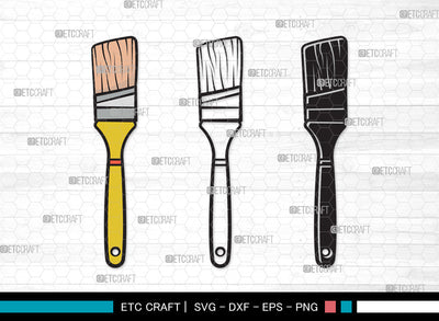 Paint Brush Clipart SVG, Paint Roller Svg, Brushes Svg, Painting Brushes Svg, Paint Brush Icon Svg, Paint Brush Clipart SVG ETC Craft 