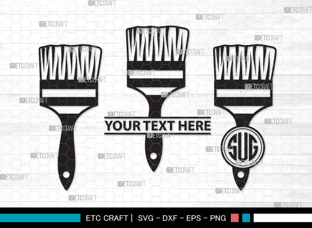 Paint Brush Monogram SVG, Paint Roller Svg, Brushes Svg, Painting Brushes Svg, Paint Brush Icon Svg, Paint Brush Monogram SVG ETC Craft 