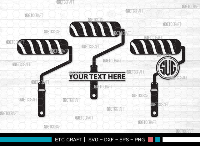 Paint Brush Monogram SVG, Paint Roller Svg, Brushes Svg, Painting Brushes Svg, Paint Brush Icon Svg, Paint Brush Monogram SVG ETC Craft 