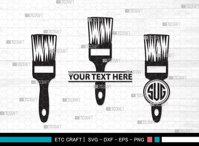 Paint Brush Monogram SVG, Paint Roller Svg, Brushes Svg, Painting Brushes Svg, Paint Brush Icon Svg, Paint Brush Monogram SVG ETC Craft 