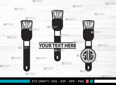Paint Brush Monogram SVG, Paint Roller Svg, Brushes Svg, Painting Brushes Svg, Paint Brush Icon Svg, Paint Brush Monogram SVG ETC Craft 