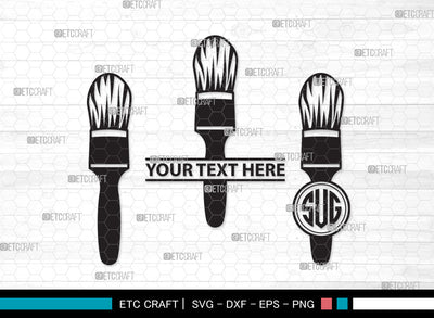 Paint Brush Monogram SVG, Paint Roller Svg, Brushes Svg, Painting Brushes Svg, Paint Brush Icon Svg, Paint Brush Monogram SVG ETC Craft 